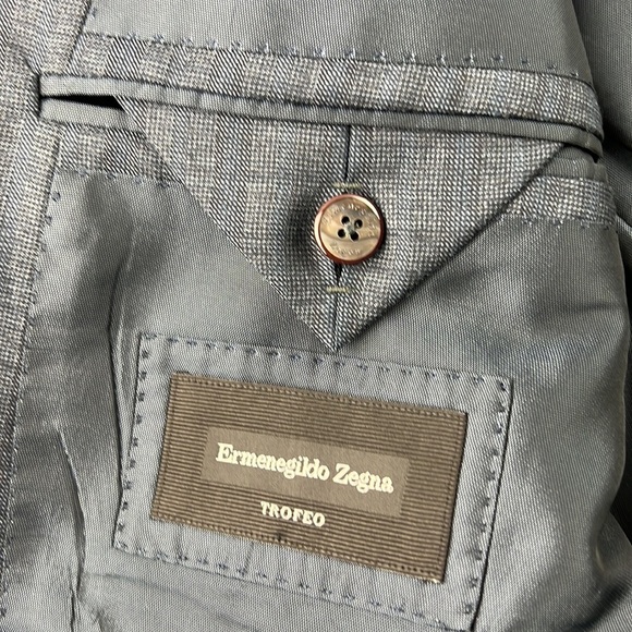 Ermenegildo Zegna Men's charcoal check suit jacket - Picture 8 of 13